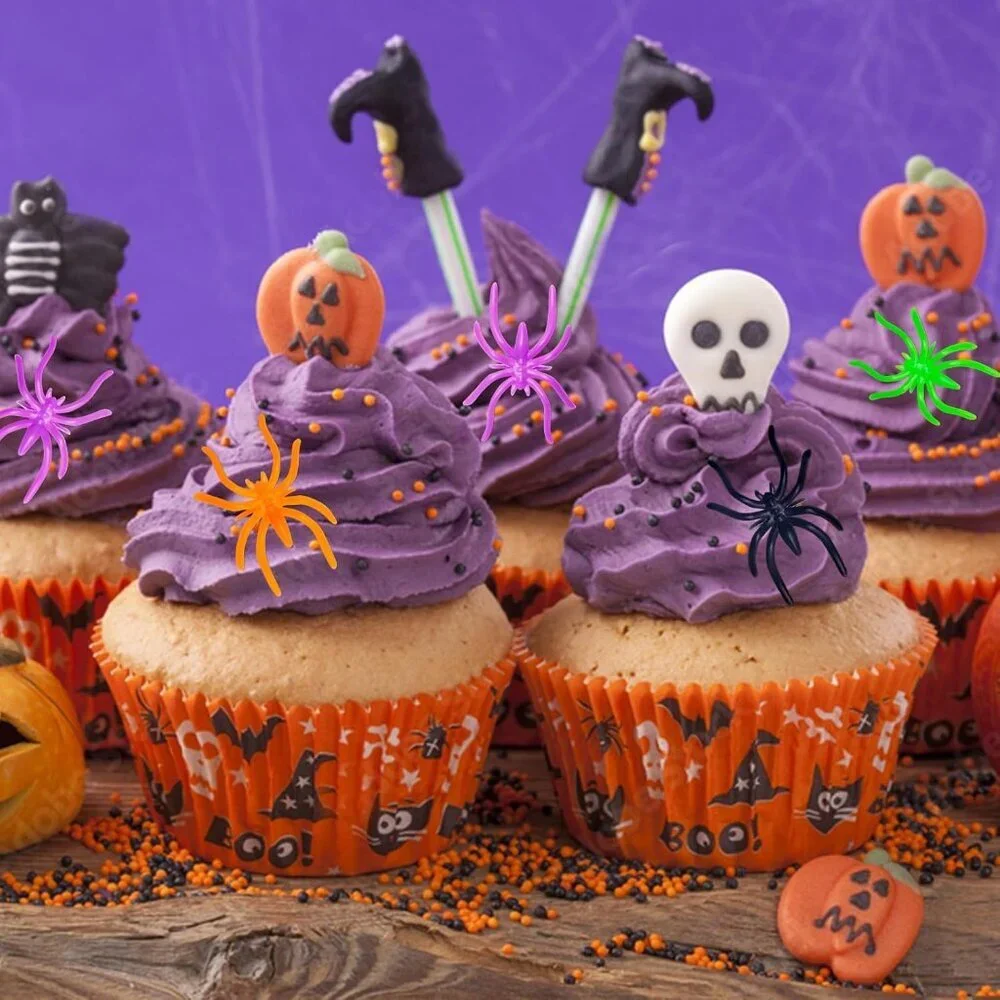 300pcs Halloween Spider Rings for Kids Party Favors 1.96’’ Plastic Spider Rings